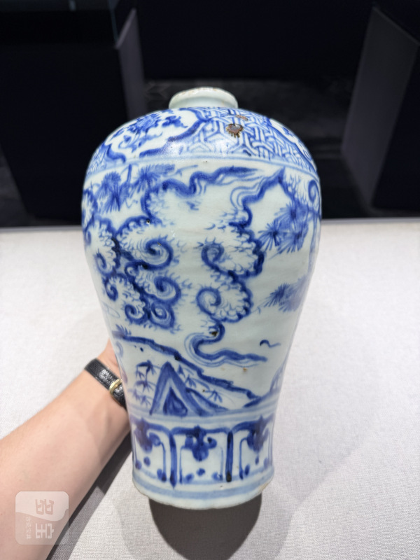 明天顺 青花高士人物梅瓶 - 图4